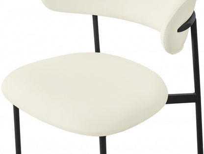 Meridian Furniture - Lupita Cream Vegan Leather Dining Chair (Set of 2) - 760Cream-C veiw 4