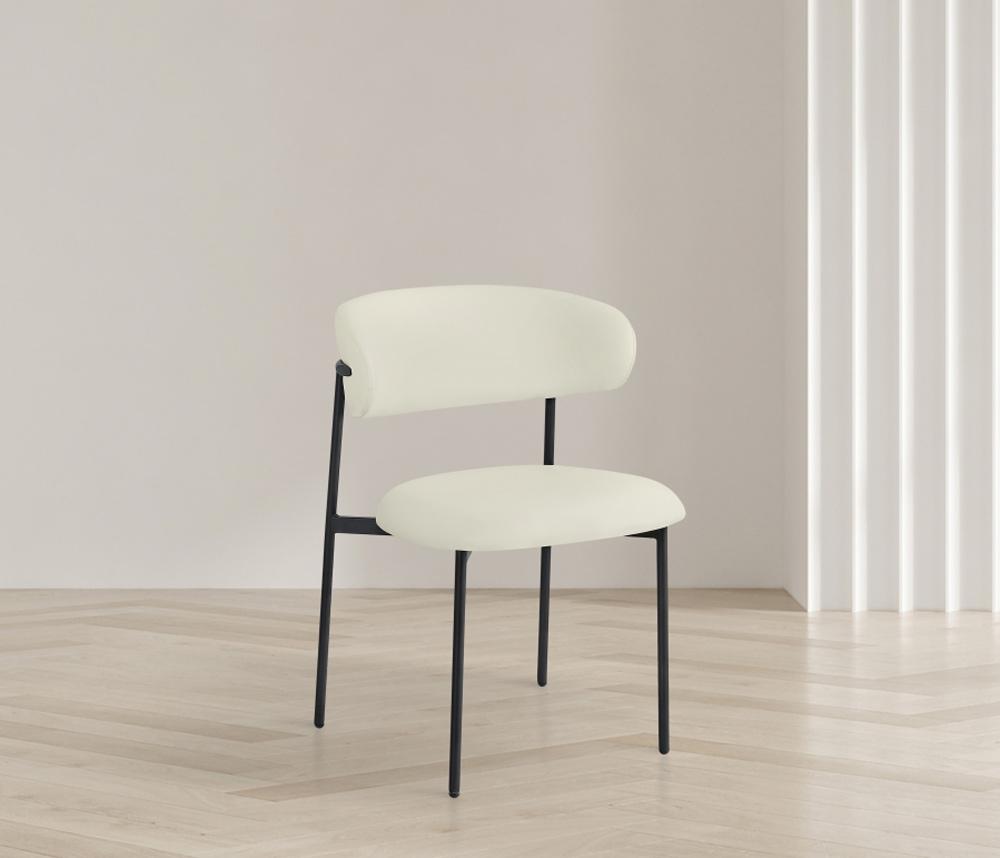 Meridian Furniture - Lupita Cream Vegan Leather Dining Chair (Set of 2) - 760Cream-C veiw 6