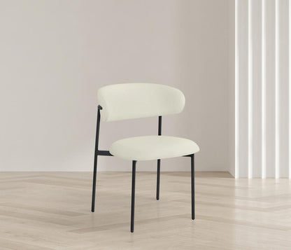 Meridian Furniture - Lupita Cream Vegan Leather Dining Chair (Set of 2) - 760Cream-C veiw 6
