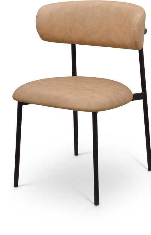 Meridian Furniture - Lupita Tan Vegan Leather Dining Chair (Set of 2) - 760Tan-C veiw 1