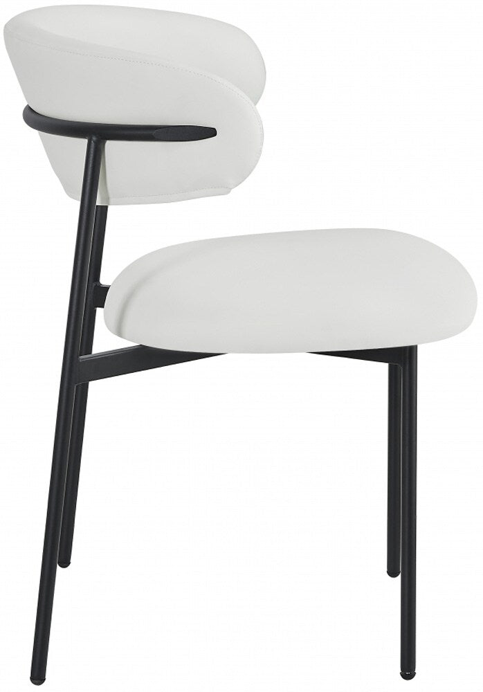 Meridian Furniture - Lupita White Vegan Leather Dining Chair (Set of 2) - 760White-C veiw 2
