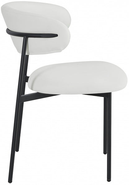 Meridian Furniture - Lupita White Vegan Leather Dining Chair (Set of 2) - 760White-C veiw 2