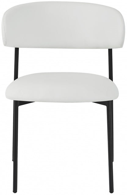 Meridian Furniture - Lupita White Vegan Leather Dining Chair (Set of 2) - 760White-C veiw 3