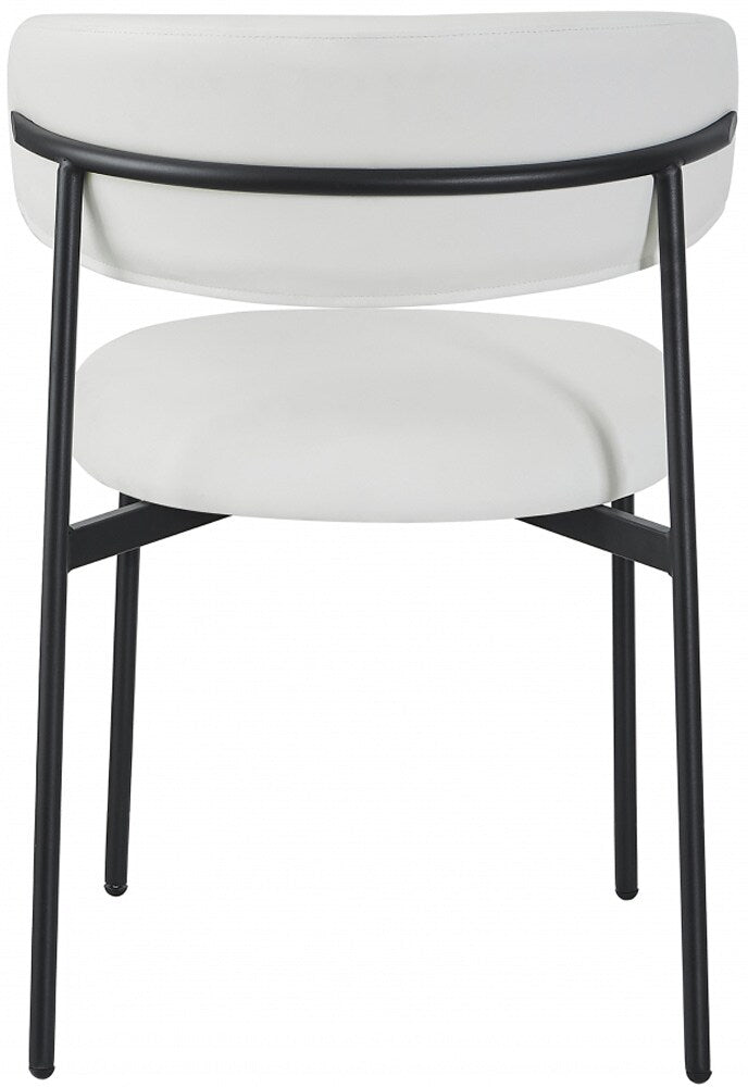 Meridian Furniture - Lupita White Vegan Leather Dining Chair (Set of 2) - 760White-C veiw 4