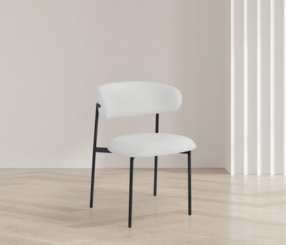 Meridian Furniture - Lupita White Vegan Leather Dining Chair (Set of 2) - 760White-C veiw 6