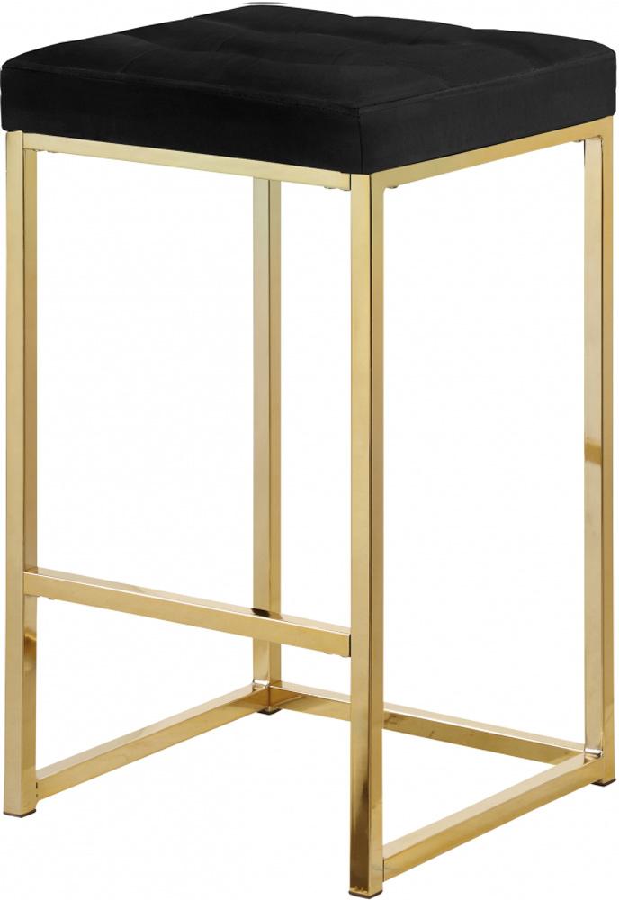 Meridian Furniture - Nicola Black Velvet Stool (Set of 2) - 906Black-C veiw 1