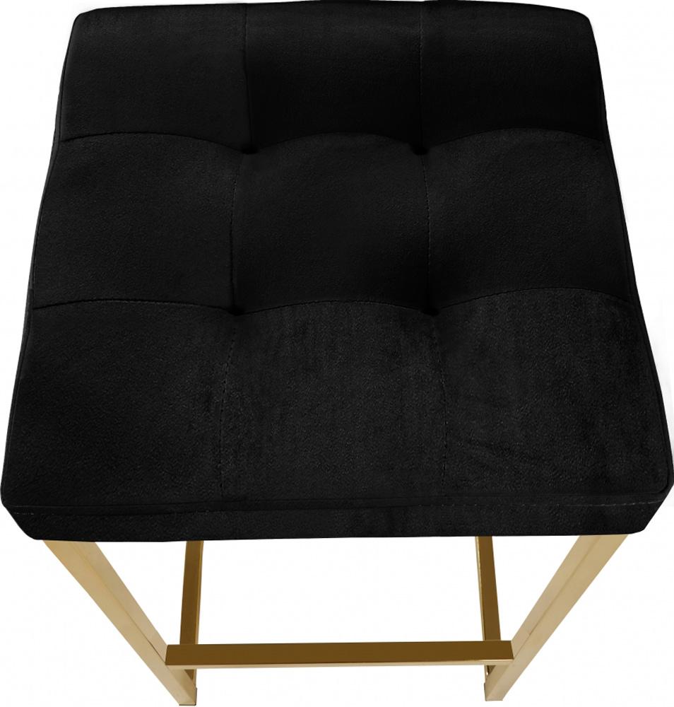 Meridian Furniture - Nicola Black Velvet Stool (Set of 2) - 906Black-C veiw 2
