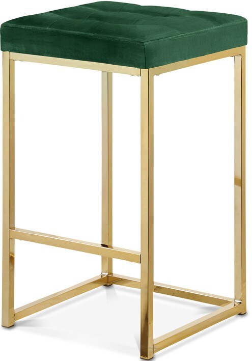 Meridian Furniture - Nicola Green Velvet Stool (Set of 2) - 906Green-C veiw 1