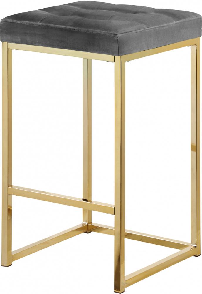 Meridian Furniture - Nicola Grey Velvet Stool (Set of 2) - 906Grey-C veiw 1