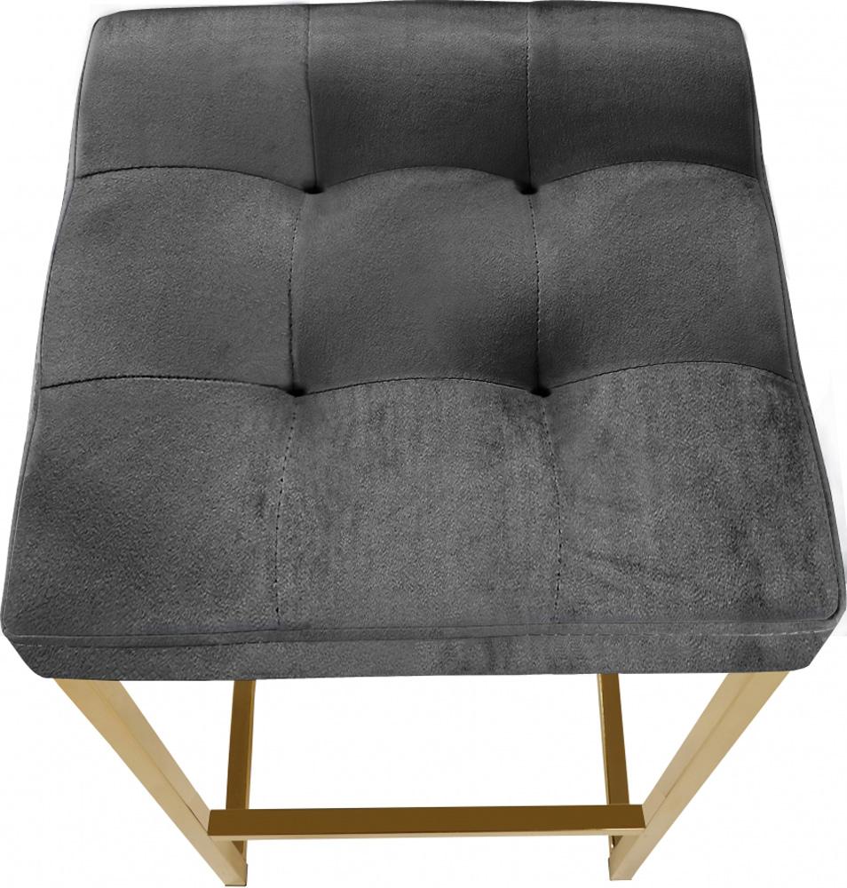Meridian Furniture - Nicola Grey Velvet Stool (Set of 2) - 906Grey-C veiw 2