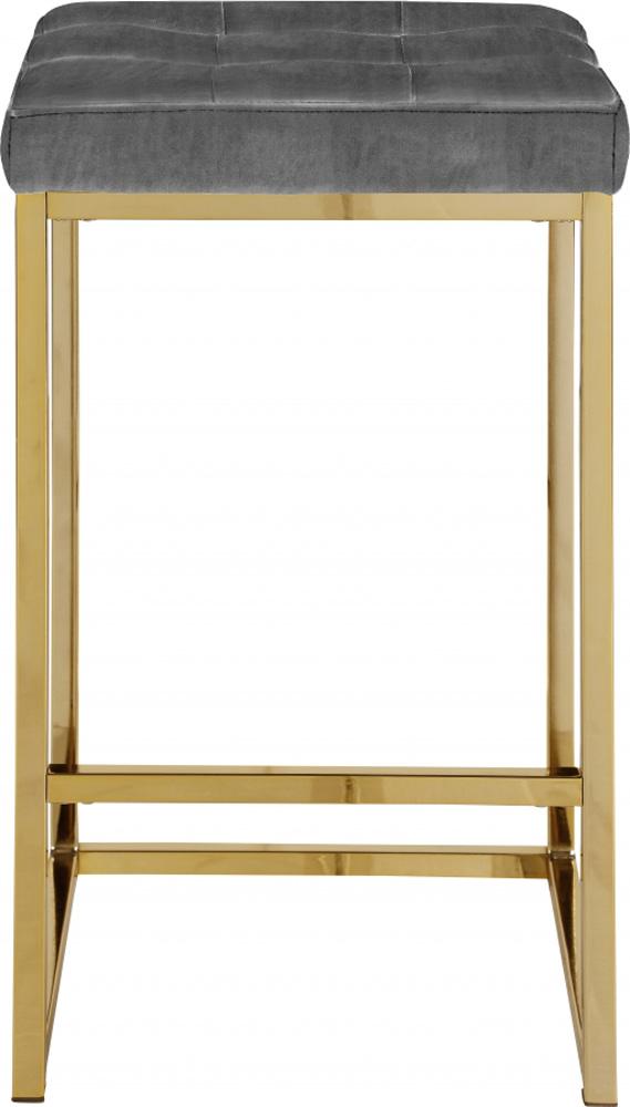 Meridian Furniture - Nicola Grey Velvet Stool (Set of 2) - 906Grey-C veiw 3