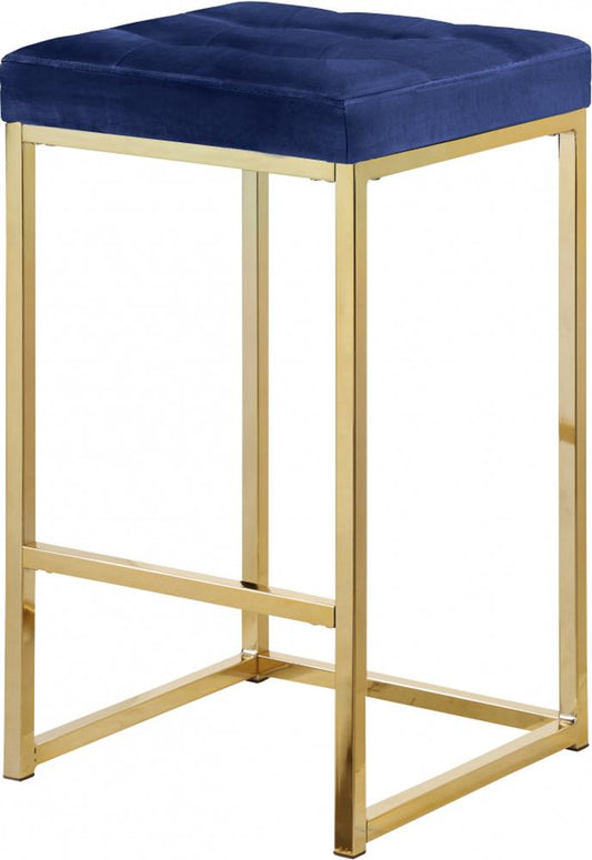 Meridian Furniture - Nicola Navy Velvet Stool (Set of 2) - 906Navy-C veiw 1
