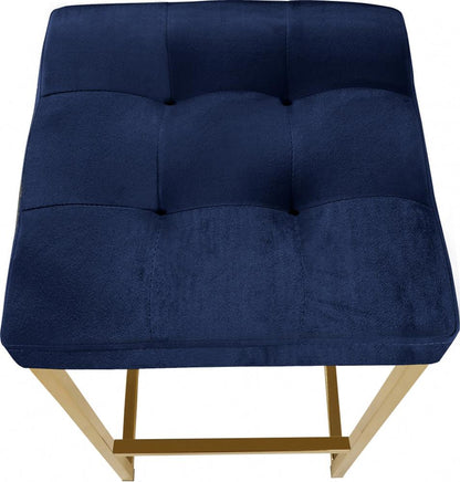 Meridian Furniture - Nicola Navy Velvet Stool (Set of 2) - 906Navy-C veiw 2