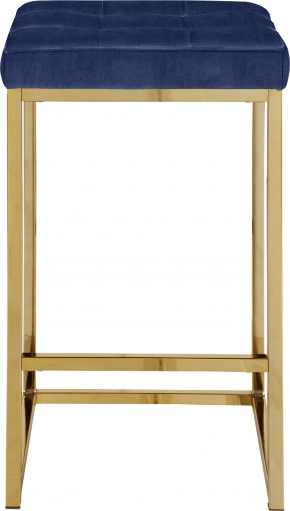Meridian Furniture - Nicola Navy Velvet Stool (Set of 2) - 906Navy-C veiw 3