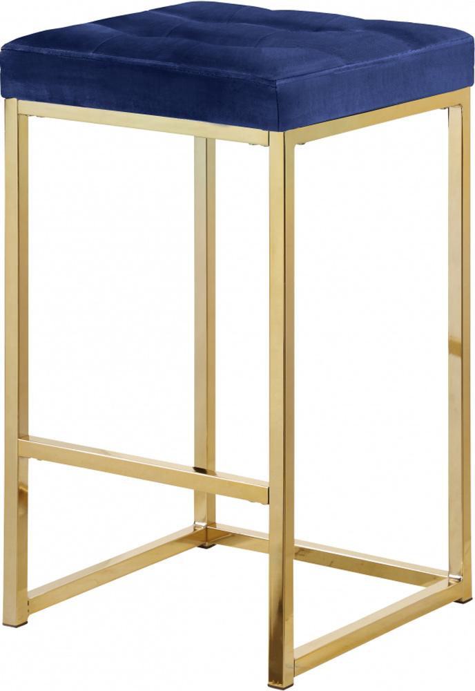 Meridian Furniture - Nicola Navy Velvet Stool (Set of 2) - 906Navy-C veiw 4