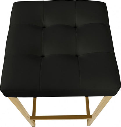Meridian Furniture - Nicola Black Vegan Leather Stool (Set of 2) - 907Black-C veiw 2