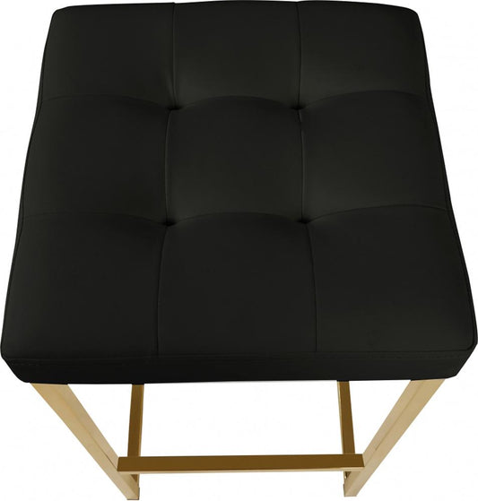 Meridian Furniture - Nicola Black Vegan Leather Stool (Set of 2) - 907Black-C veiw 2