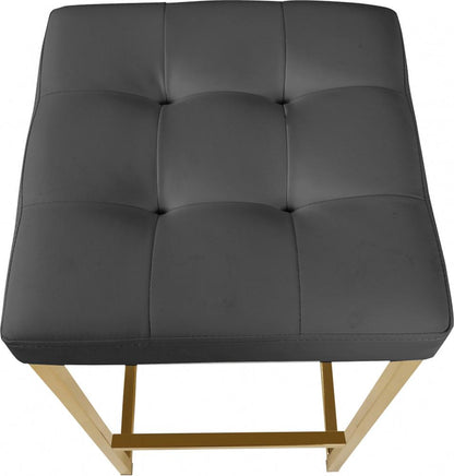 Meridian Furniture - Nicola Grey Vegan Leather Stool (Set of 2) - 907Grey-C veiw 2