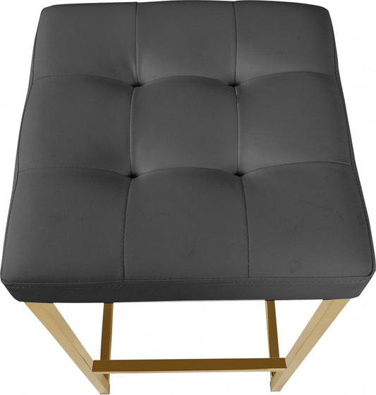 Meridian Furniture - Nicola Grey Vegan Leather Stool (Set of 2) - 907Grey-C veiw 2