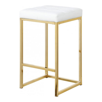 Meridian Furniture - Nicola White Vegan Leather Stool (Set of 2) - 907White-C veiw 1