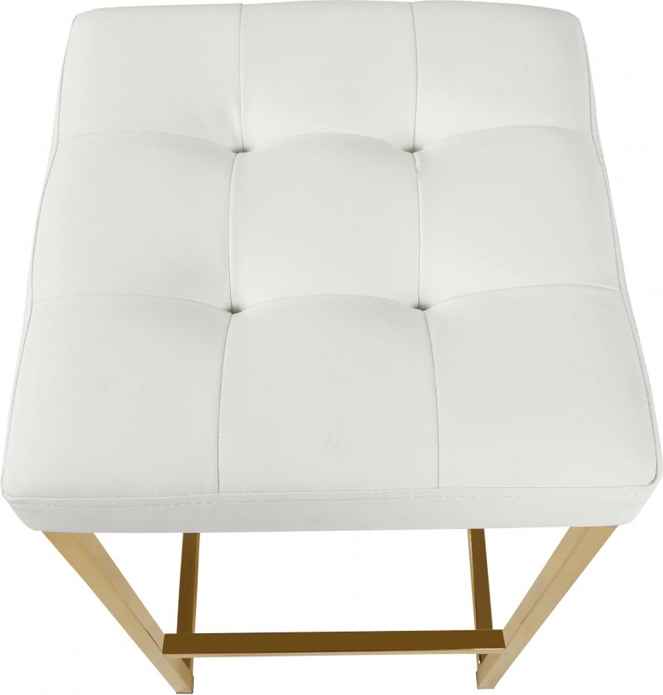 Meridian Furniture - Nicola White Vegan Leather Stool (Set of 2) - 907White-C veiw 2
