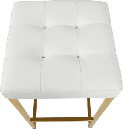 Meridian Furniture - Nicola White Vegan Leather Stool (Set of 2) - 907White-C veiw 2