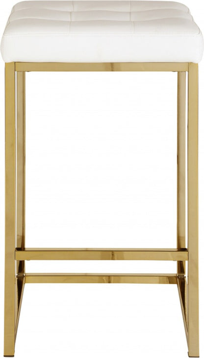 Meridian Furniture - Nicola White Vegan Leather Stool (Set of 2) - 907White-C veiw 3