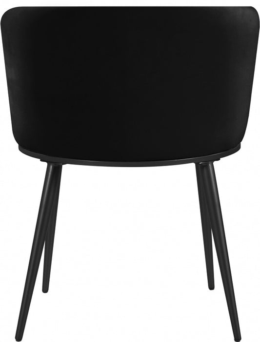 Meridian Furniture - Skylar Black Velvet Dining Chair (Set of 2) - 966Black-C veiw 2