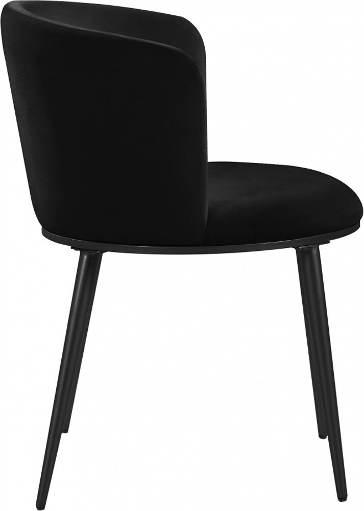 Meridian Furniture - Skylar Black Velvet Dining Chair (Set of 2) - 966Black-C veiw 3