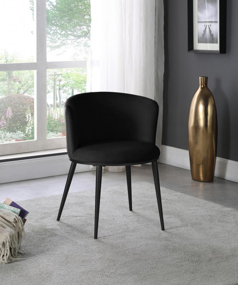 Meridian Furniture - Skylar Black Velvet Dining Chair (Set of 2) - 966Black-C veiw 5