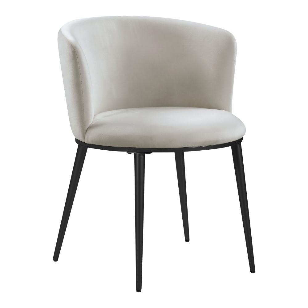 Meridian Furniture - Skylar Cream Velvet Dining Chair (Set of 2) - 966Cream-C veiw 1