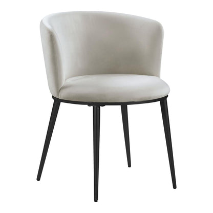Meridian Furniture - Skylar Cream Velvet Dining Chair (Set of 2) - 966Cream-C veiw 1