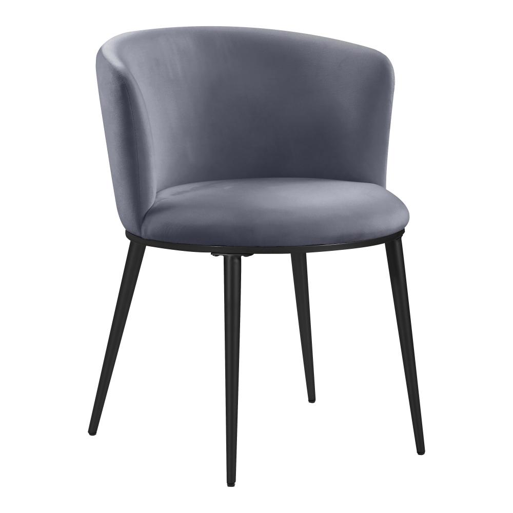 Meridian Furniture - Skylar Grey Velvet Dining Chair (Set of 2) - 966Grey-C veiw 1