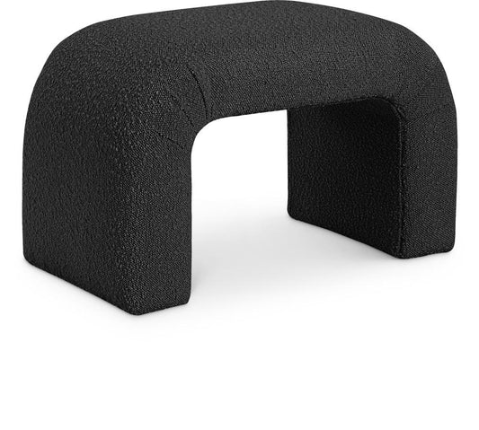 Meridian Furniture - Niagara Black Boucle Fabric Bench - 169Black veiw 1