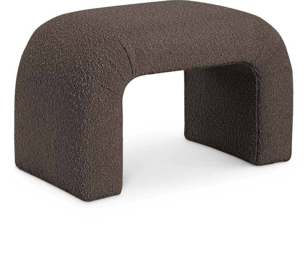 Meridian Furniture - Niagara Brown Boucle Fabric Bench - 169Brown veiw 1