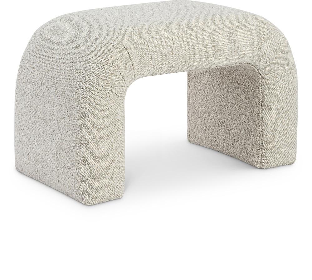 Meridian Furniture - Niagara Cream Boucle Fabric Bench - 169Cream veiw 1