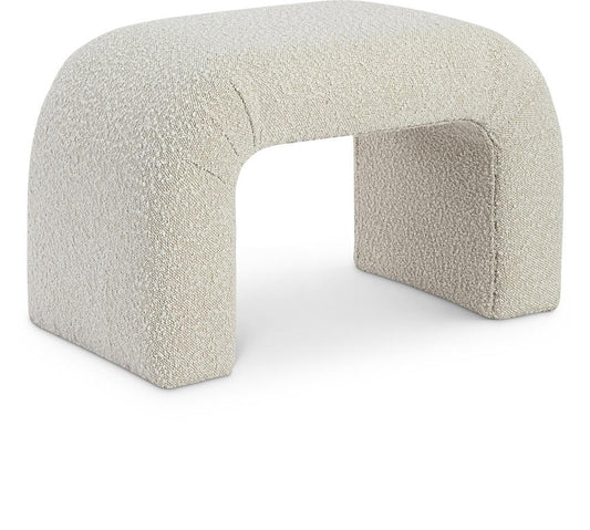 Meridian Furniture - Niagara Cream Boucle Fabric Bench - 169Cream veiw 1
