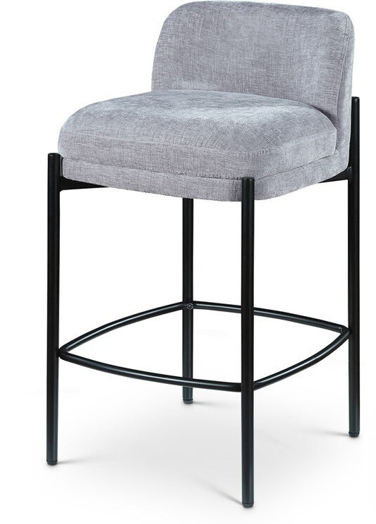 Meridian Furniture - Burton Grey Chenille Fabric Stool (Set of 2) - 429Grey-C veiw 1