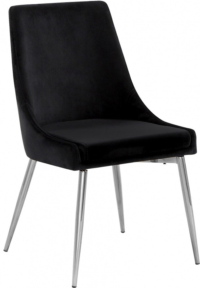 Meridian Furniture - Karina Black Velvet Dining Chair (Set of 2) - 784Black-C veiw 1