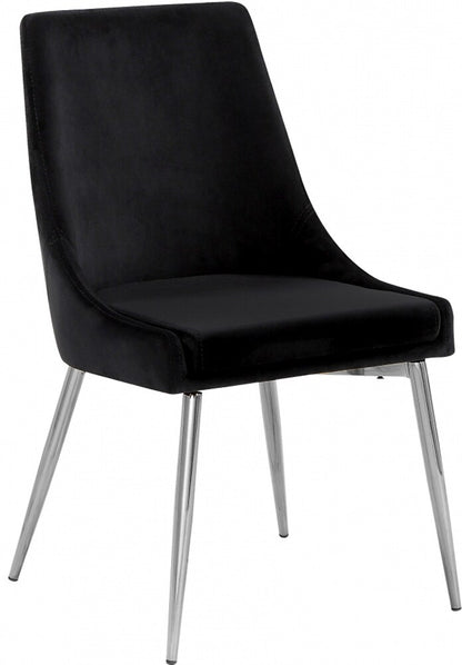 Meridian Furniture - Karina Black Velvet Dining Chair (Set of 2) - 784Black-C veiw 1