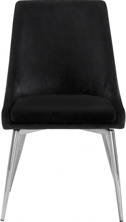 Meridian Furniture - Karina Black Velvet Dining Chair (Set of 2) - 784Black-C veiw 2
