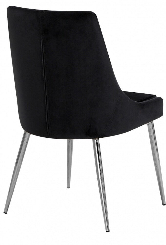 Meridian Furniture - Karina Black Velvet Dining Chair (Set of 2) - 784Black-C veiw 3