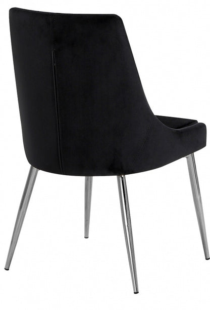 Meridian Furniture - Karina Black Velvet Dining Chair (Set of 2) - 784Black-C veiw 3