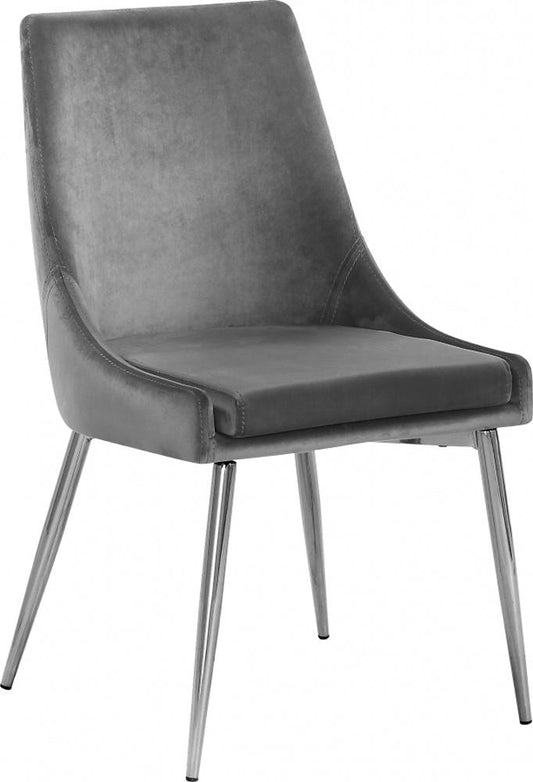 Meridian Furniture - Karina Grey Velvet Dining Chair (Set of 2) - 784Grey-C veiw 1