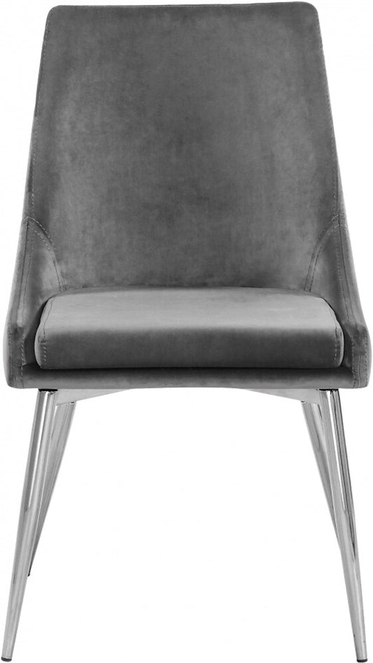 Meridian Furniture - Karina Grey Velvet Dining Chair (Set of 2) - 784Grey-C veiw 2