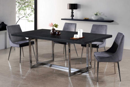 Meridian Furniture - Karina Grey Velvet Dining Chair (Set of 2) - 784Grey-C veiw 5