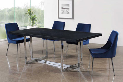 Meridian Furniture - Karina Navy Velvet Dining Chair (Set of 2) - 784Navy-C veiw 5