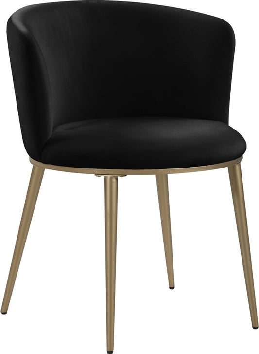 Meridian Furniture - Skylar Black Velvet Dining Chair (Set of 2) - 965Black-C veiw 1