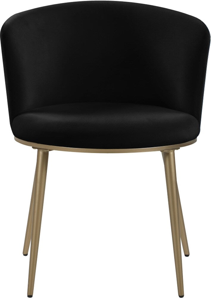 Meridian Furniture - Skylar Black Velvet Dining Chair (Set of 2) - 965Black-C veiw 2