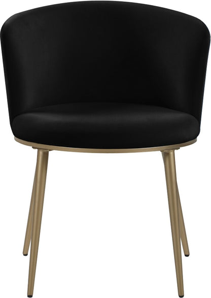 Meridian Furniture - Skylar Black Velvet Dining Chair (Set of 2) - 965Black-C veiw 2